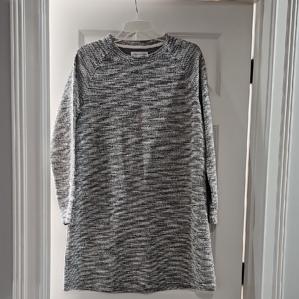 Black and White Knit Sweater Dress